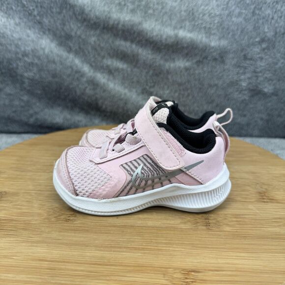 Nike Downshifter 10 Toddler Shoes Pink Silver Girls Size 5C Hook Loop CZ3967-605 - Picture 3 of 9